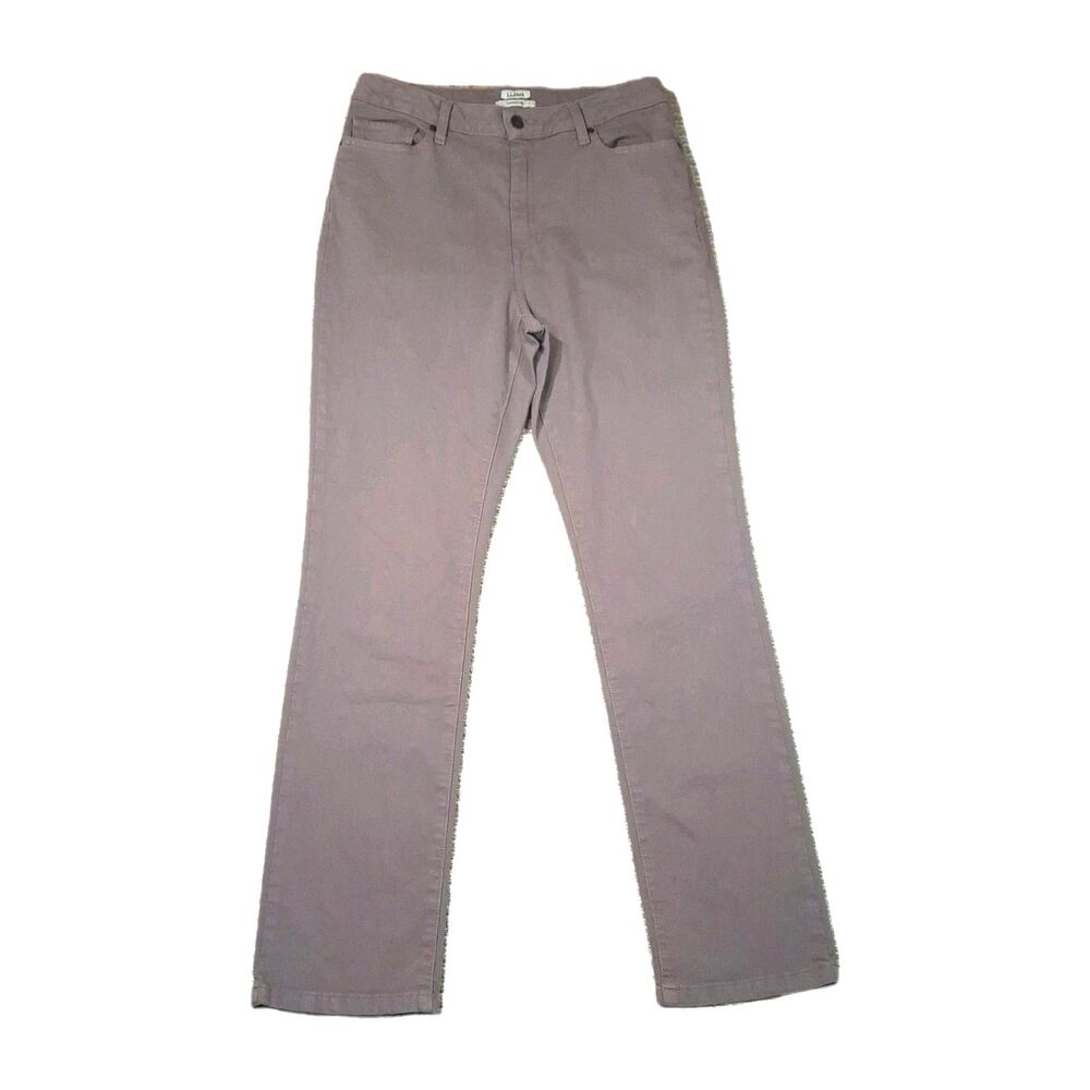 LL Bean Womens 10 Reg Classic Fit Camel Brown Stretch Denim Jeans Pockets